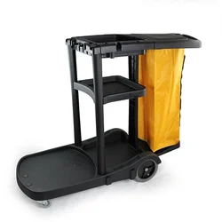 Janitorial Commercial Housekeeping Cart Janitor Cart with Cover & Bag